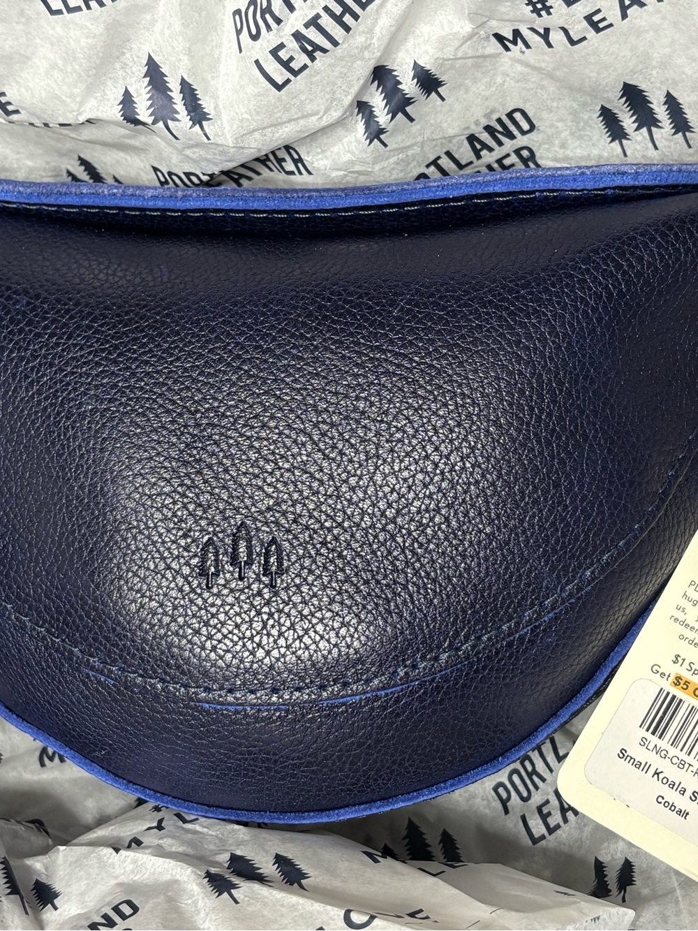 Portland Leather Goods Koala Sling Bag in Cobalt Blue Pebbled Leather